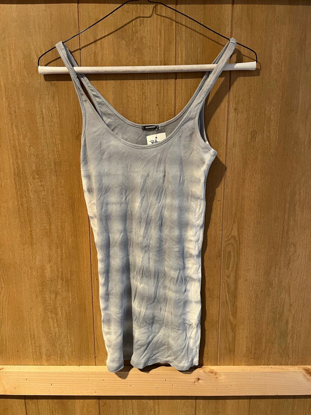 Monrow - Fishbone Rib Tanktop / Dusty Blue / M / NWT